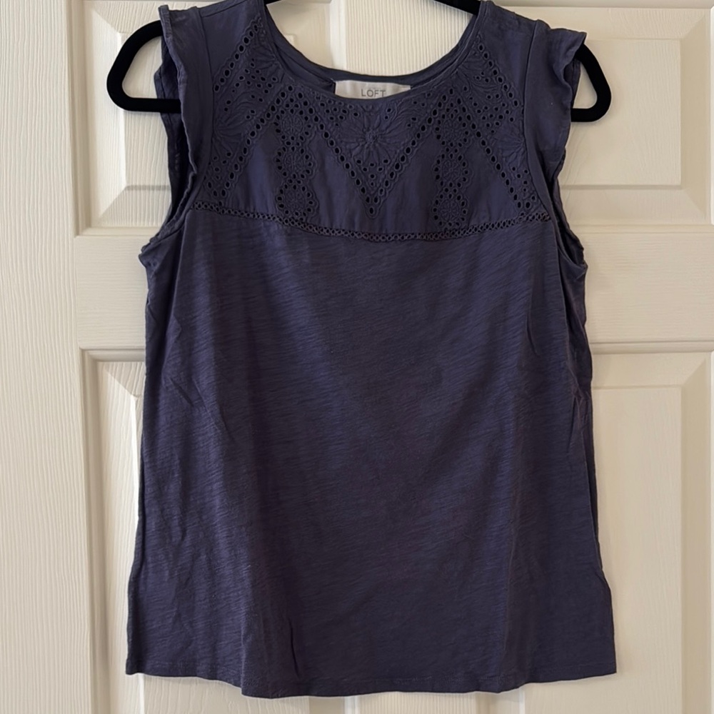 LOFT Women's Purple Sleeveless Top
